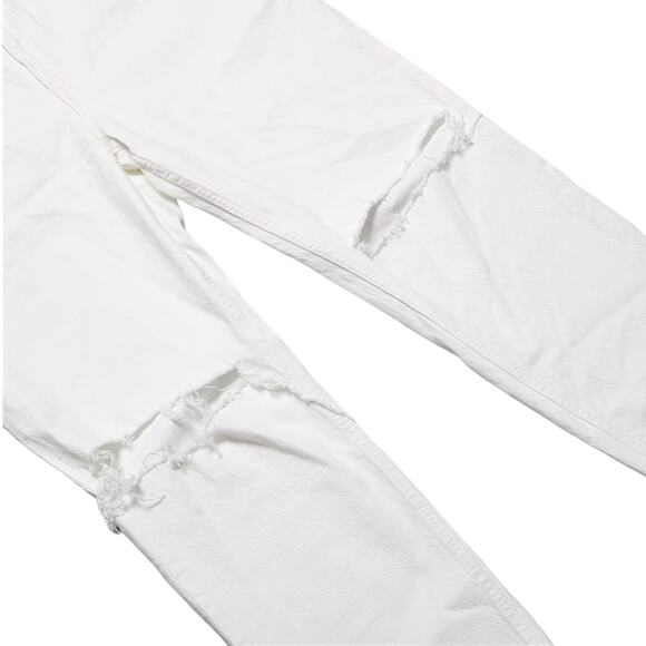 Abercrombie & Fitch 90s Straight Ultra High Rise White Distressed Jeans Size 18 - Picture 3 of 11